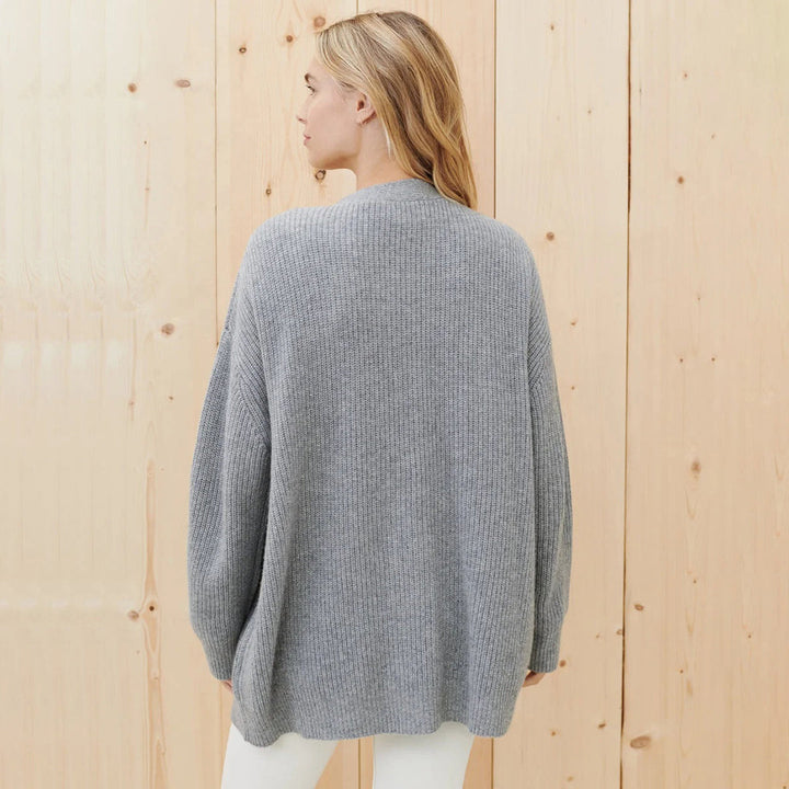 Stylish Emery women's cardigan, an oversized knit cocoon jacket for fall & winter.