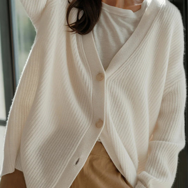 Women's comfortable layering piece, the oversized cocoon cardigan by Emery.