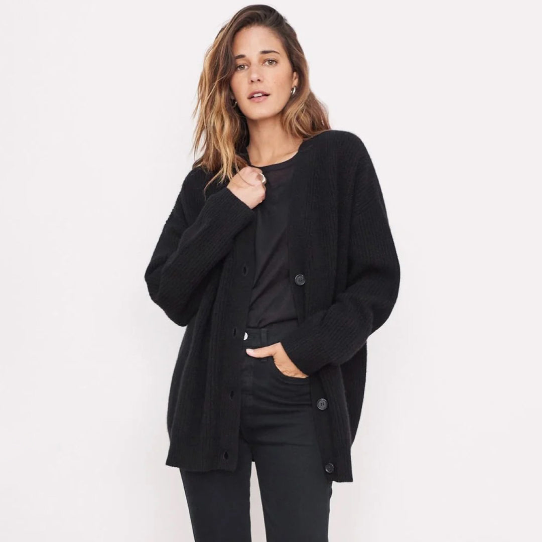 Soft knit Emery cocoon cardigan for women, providing cozy warmth & stylish comfort.