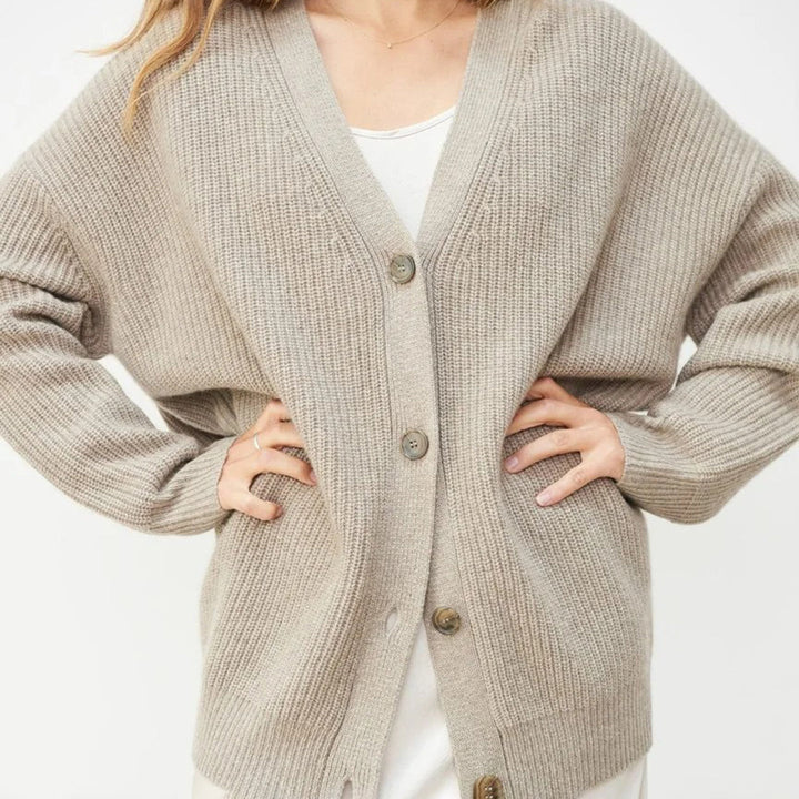 Stylish women's comfortable jacket, the oversized Emery cocoon cardigan.