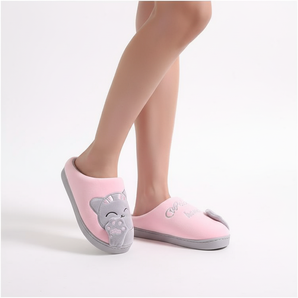 Soft women's house shoes, green, plush fabric for warmth, perfect cozy footwear at home