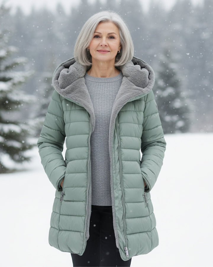 Women's cozy puffer coat for everyday winter warmth & style.