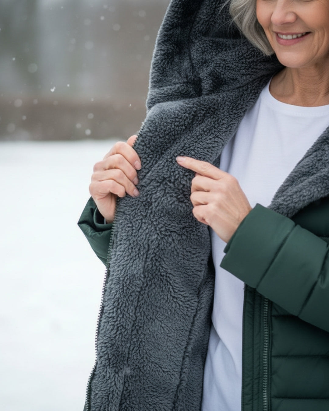 Fashionable women's winter jacket, a cozy puffer coat for warmth.
