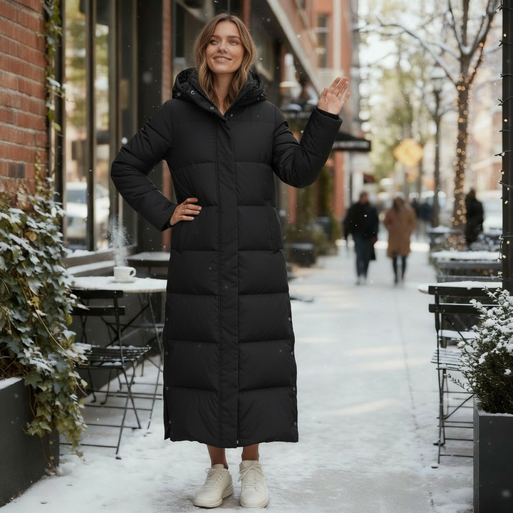 Warm & cozy women's quilted winter jacket, designed for ultimate comfort and protection in cold weather.