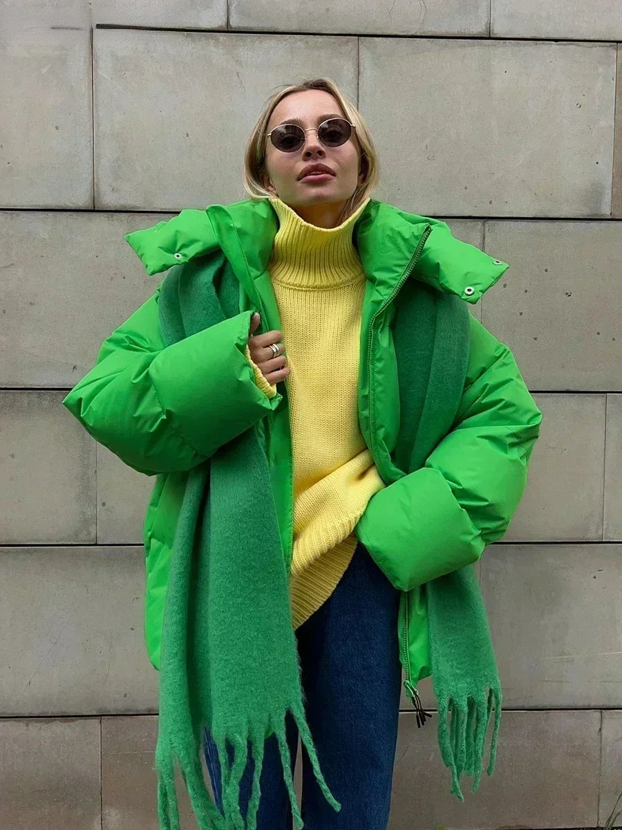Stylish women's quilted winter coat for everyday wear. Cozy, warm, and perfect for cold weather autumn/winter fashion.