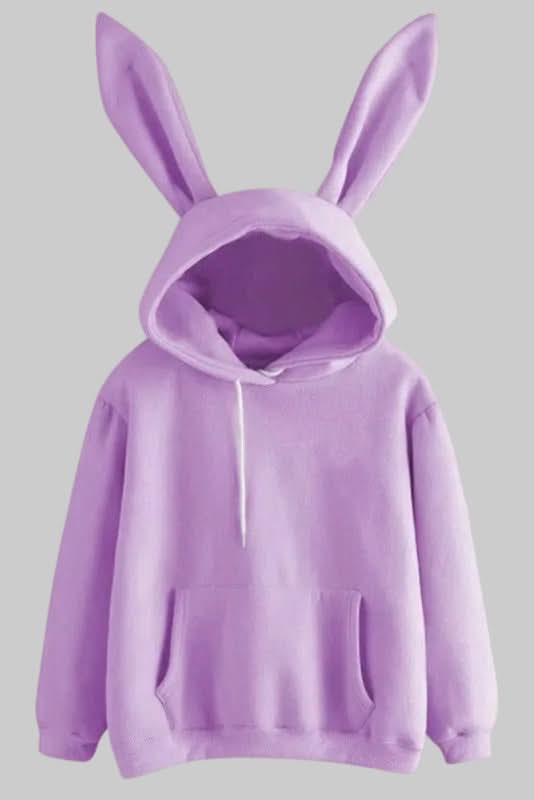Everyday women's cozy hoodie featuring fun rabbit ears, a comfy top for loungewear style.