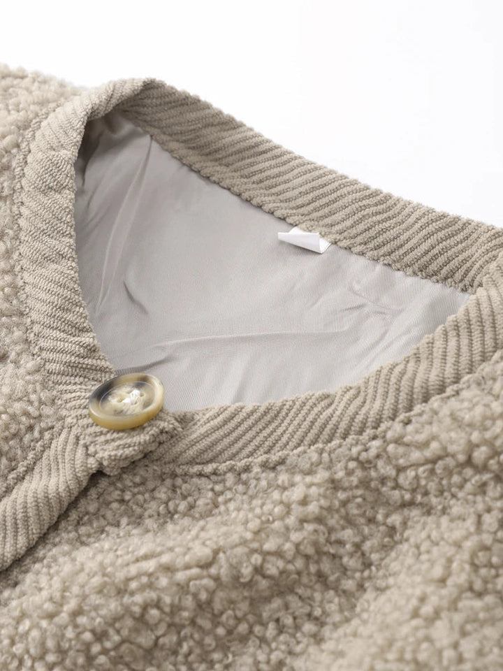 Women's warm teddy fleece vest, a soft & cozy outerwear piece for stylish winter layering.