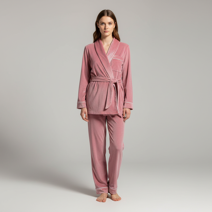 Autumn winter loungewear: Women's two-piece pajama set Marie in soft, cozy fabric