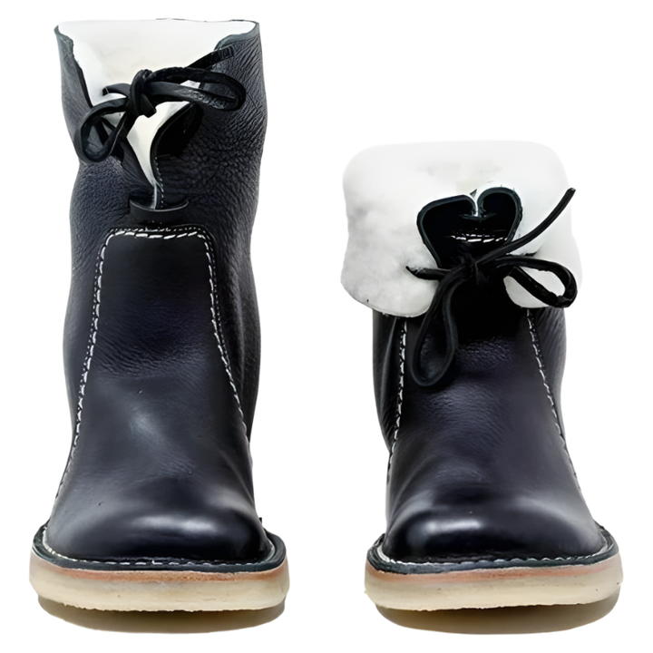 Women's cozy vintage-style winter ankle boots. Waterproof, lace-up design ensures warm comfort & stylish outdoor wear.