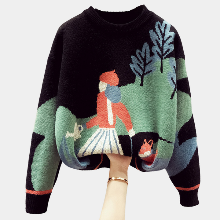 Women's cozy warm knit sweater, perfect for winter fashion & comfortable everyday wear. Relaxed fit pullover.