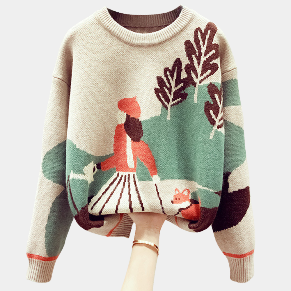 Casual women's long sleeve sweater for effortless style. Warm knit pullover, ideal for everyday outfits.