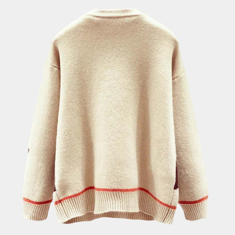Comfortable women's relaxed fit sweater. Warm knitwear pullover, great for casual wear & winter fashion.