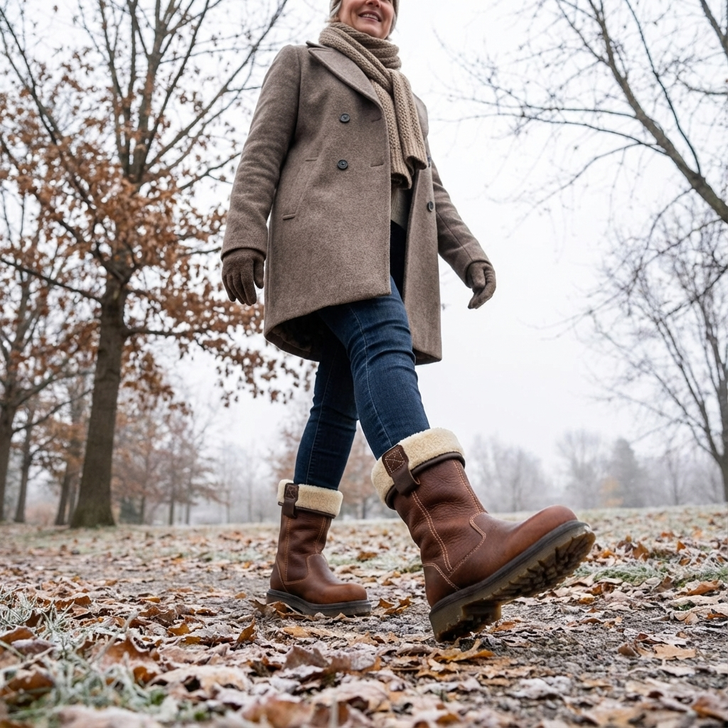 Stylish women's durable winter ankle boots. Slip-on design provides cozy warmth for cold weather comfort.