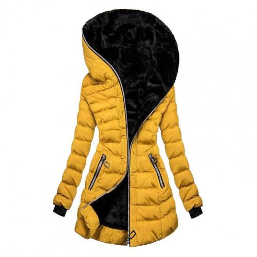 Warm women's winter coat, a cozy and stylish long jacket designed for ultimate cold weather protection.