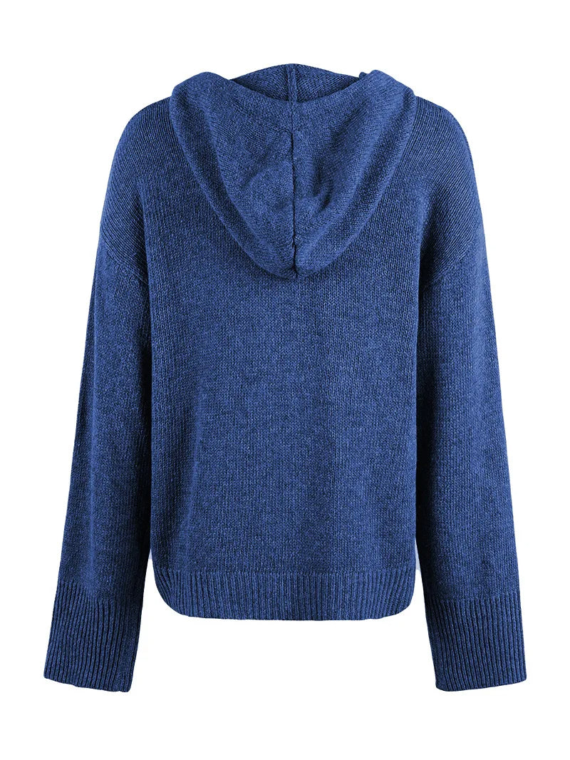 Women's soft knit hooded weekender cardigan, comfortable and stylish for daily wear.