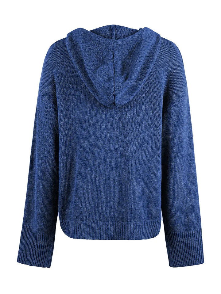 Women's soft knit hooded weekender cardigan, comfortable and stylish for daily wear.