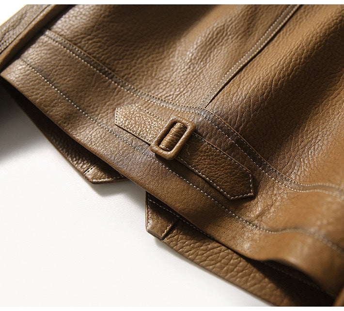 Trendy women's cropped faux leather jacket with lapels. Great for fall & spring fashion.