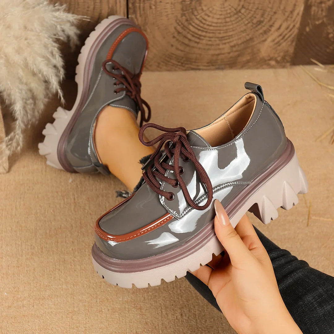 Comfortable women's lug sole platform shoes, designed with cushioning for stylish everyday wear.