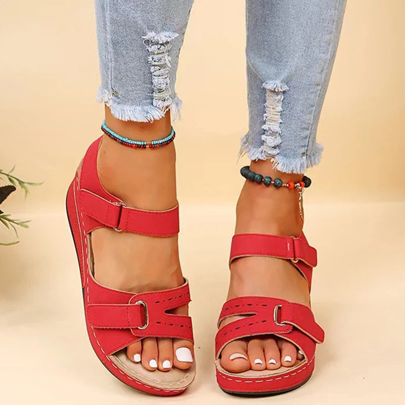 Lightweight women's comfort sandals: orthopedic wedge design with excellent foot support.