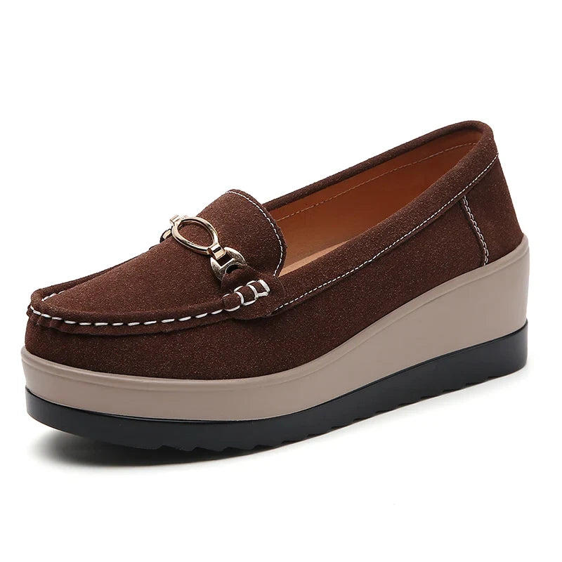 Women's orthopedic platform loafers. Elevated style with cushioned support for ultimate comfort.