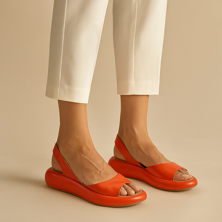 Comfortable women's cushioned slingback wedge sandals, designed for ultimate summer walking and style.