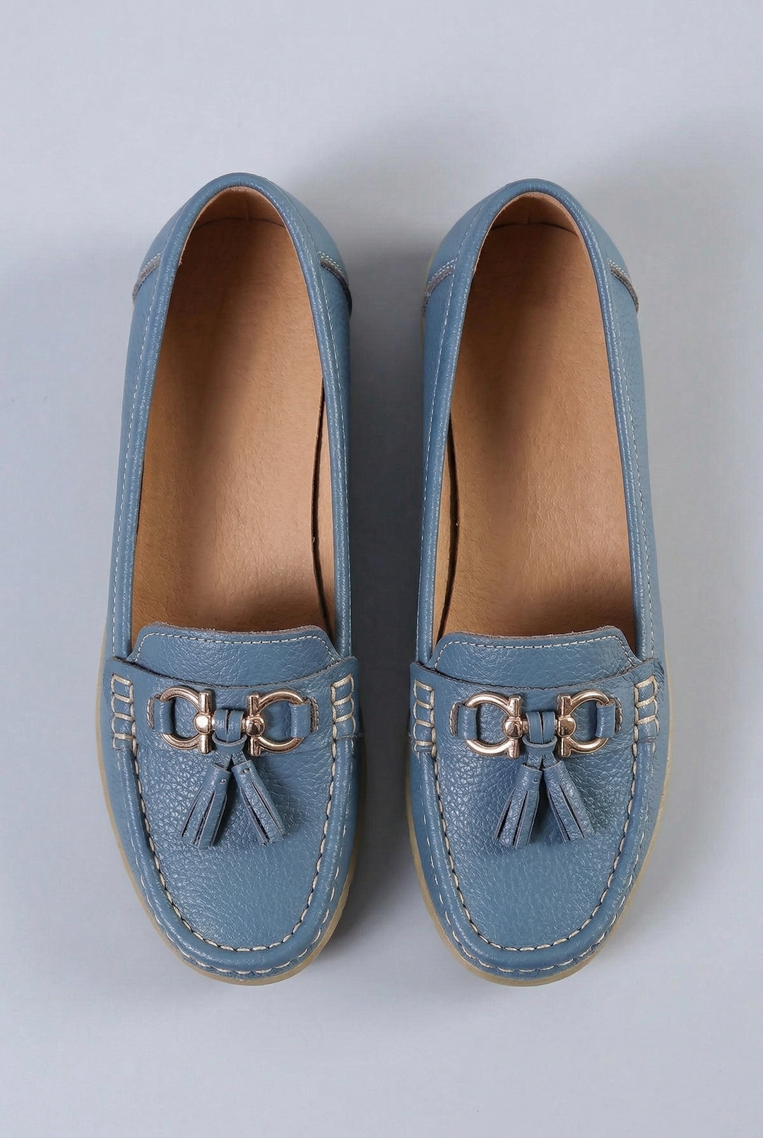 Classic style women's loafers, versatile slip-on footwear for work or casual fashion.