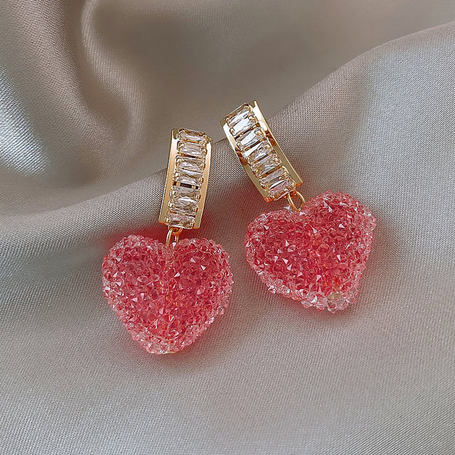 Women's sparkling crystal dangle earrings, brilliant and dazzling statement jewelry.