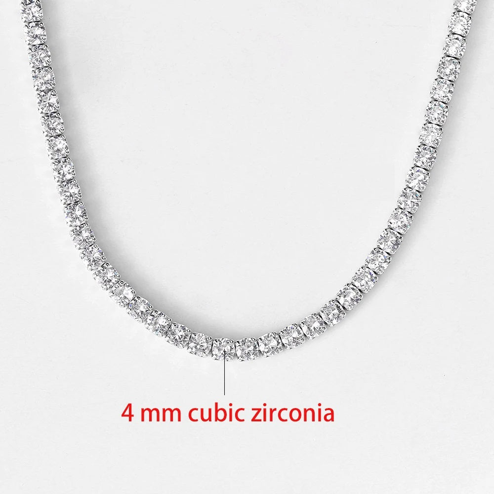 Versatile women's dazzling rhinestone tennis necklace, perfect for adding sparkle to any outfit.