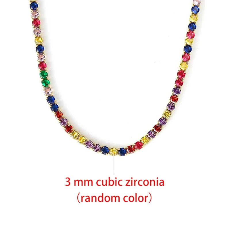 Women's elegant rhinestone tennis necklace, a dazzling piece of classic jewelry that sparkles.