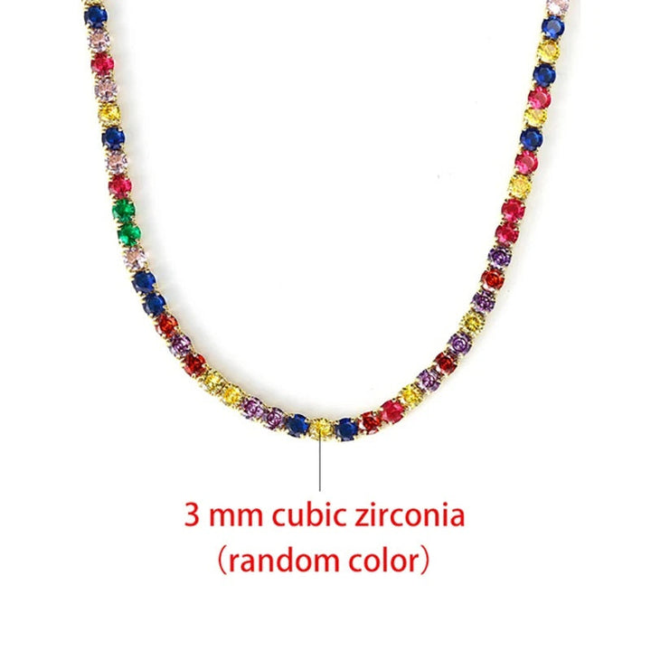 Women's elegant rhinestone tennis necklace, a dazzling piece of classic jewelry that sparkles.
