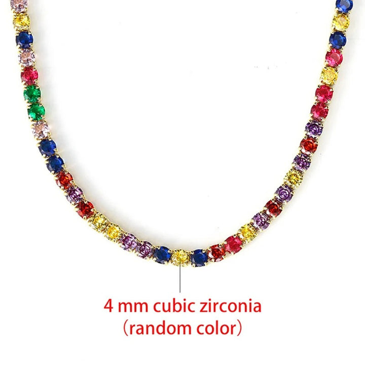 Adjustable women's stainless steel tennis necklace with dazzling rhinestones for classic elegance.