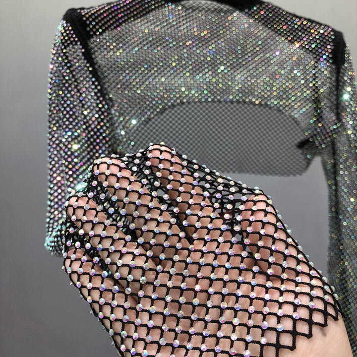 Glamorous dazzling net party top for women, perfect for elevating evening fashion.