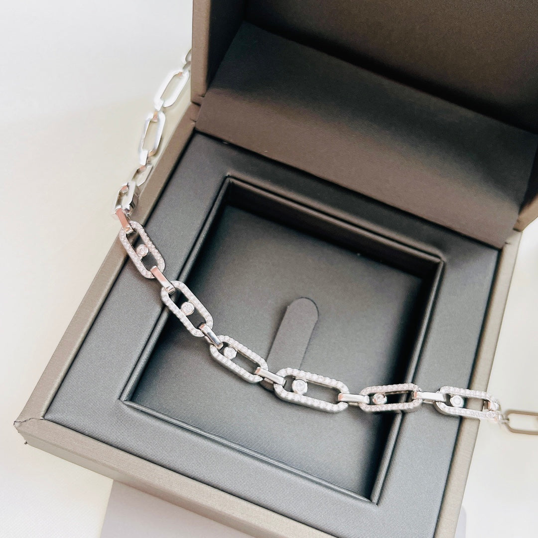 Dazzling Women's Diamond Fusion choker, multi-diamond ring design, premium white gold finish, a sophisticated statement piece.