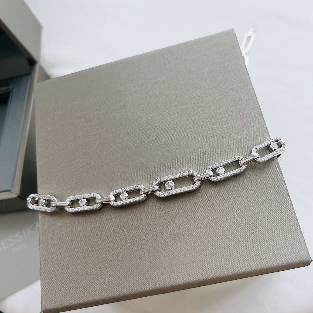 Stylish Women's Diamond Fusion choker necklace, multi-diamond ring, sterling silver with white gold finish. Ideal elegant gift.