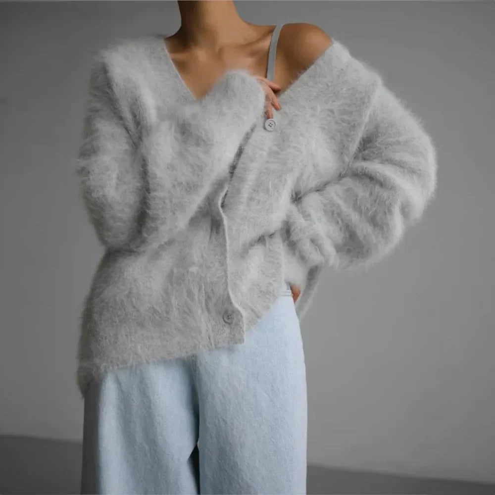Soft women's open front cardigan featuring a chic draped design, ideal for versatile casual & professional layering.