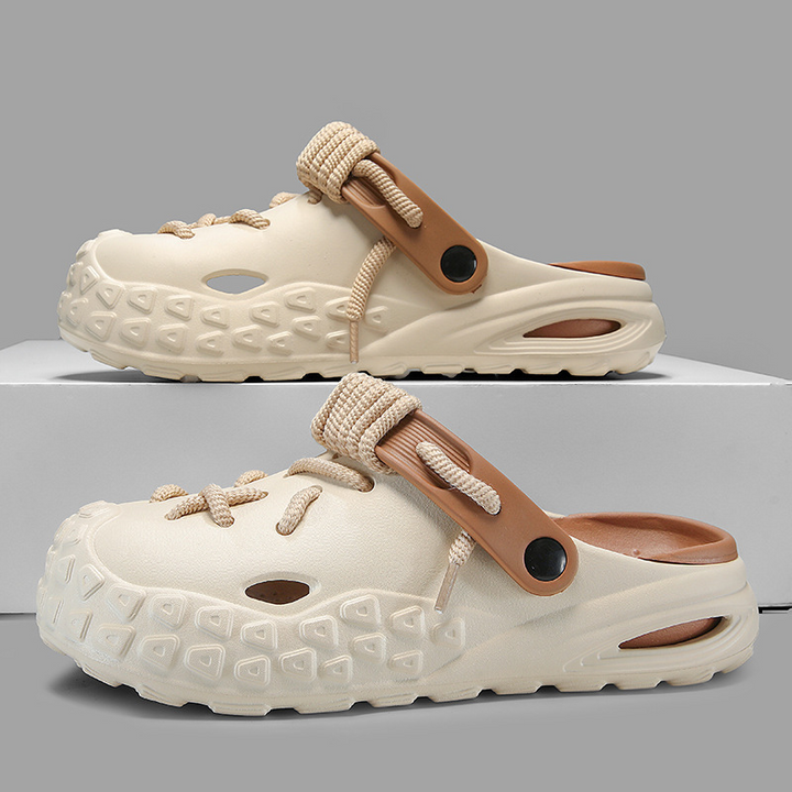 Laced clogs for women, Echo design. Enjoy adjustable comfort & water-friendly wear.