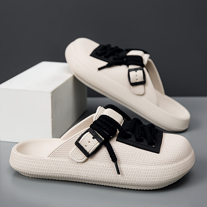 Eclipse women's laced clogs, offering customizable comfort & lightweight design. Great as casual slides.