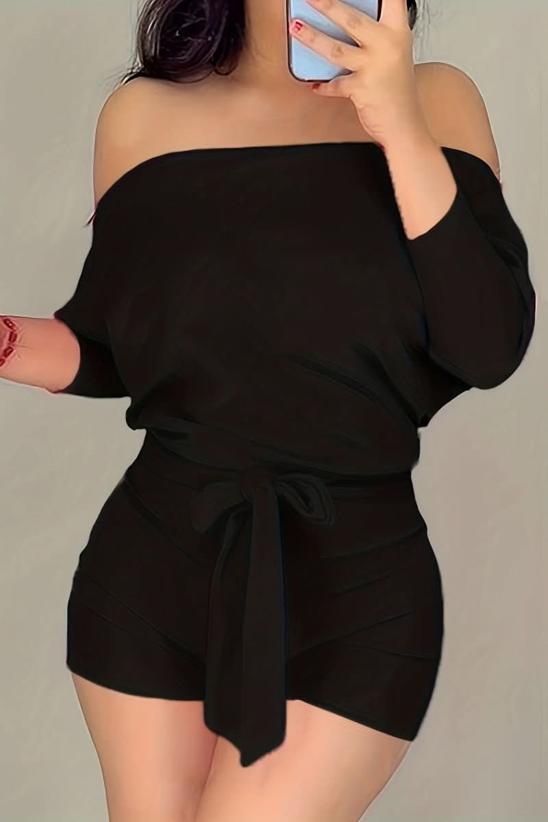 Stylish women's batwing jumpsuit shorts with relaxed, wide-leg fit. Effortless and chic for vacation or daily wear.