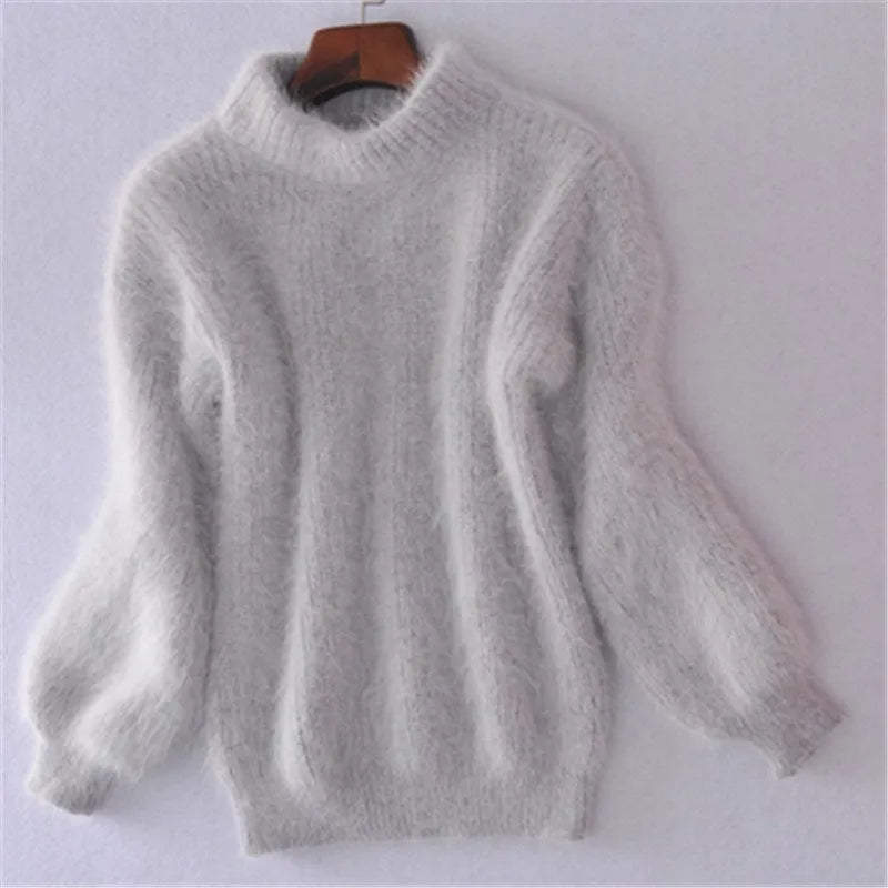 Cozy women's knit jumper with a soft feel, ideal for comfortable daily wear and winter fashion.