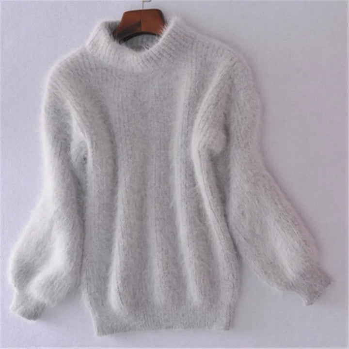 Cozy women's knit jumper with a soft feel, ideal for comfortable daily wear and winter fashion.