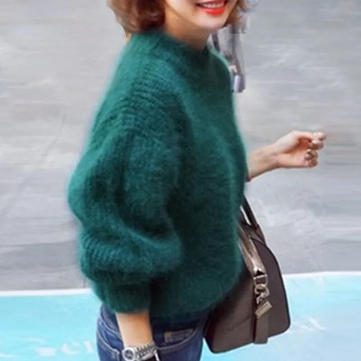Effortless women's everyday knit sweater, a soft, comfortable long-sleeve top for casual style.