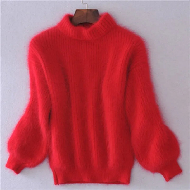 Soft women's knit pullover, a comfortable long-sleeve jumper for versatile everyday wear and layering.