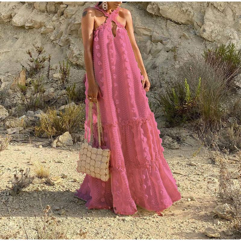 Women's comfortable flowy maxi dress, perfect as a vacation dress, beach cover-up, or stylish casual wear.