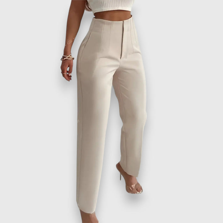 Women's effortless high-waisted straight-leg dress pants in classic style, perfect for office wear & business attire.
