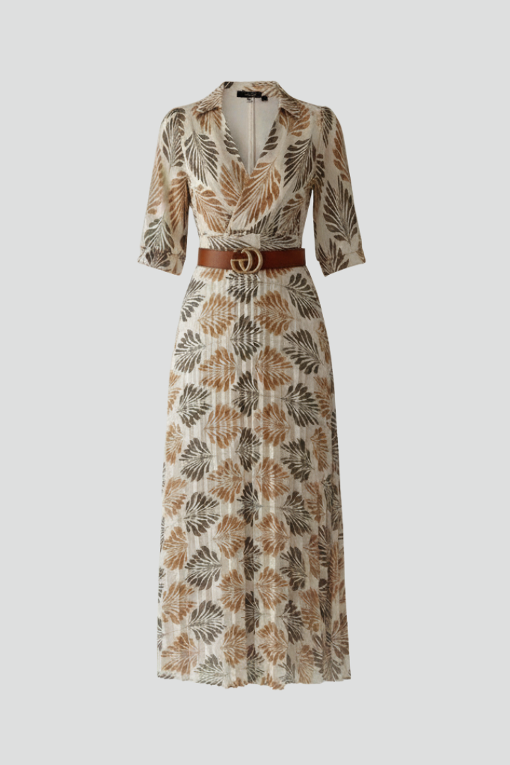 Women's effortless maxi dress with vibrant pattern & elbow sleeves. Perfect for casual summer & spring fashion.