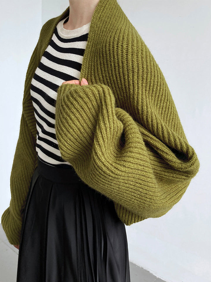 Comfortable women's open-front long-sleeve shrug sweater, perfect for effortless everyday style.
