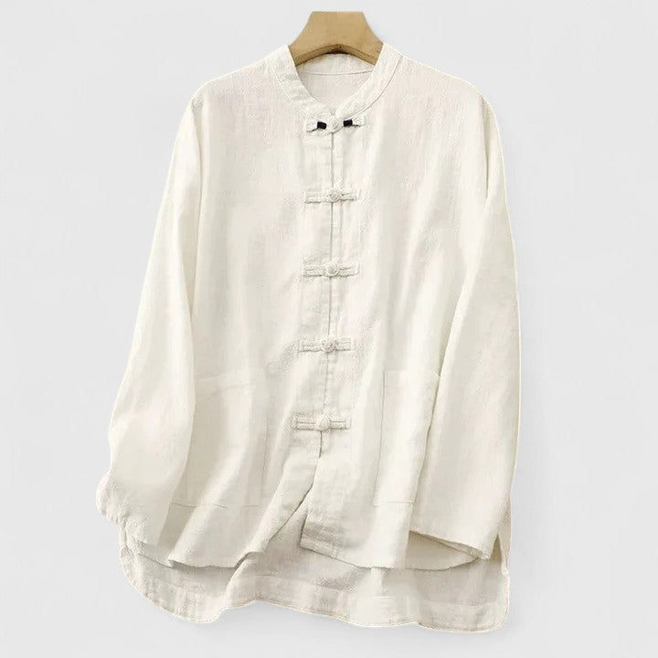 Women's breathable relaxed fit shirt with stylish knot detail & patch pocket. Ideal for summer fashion & casual wear.