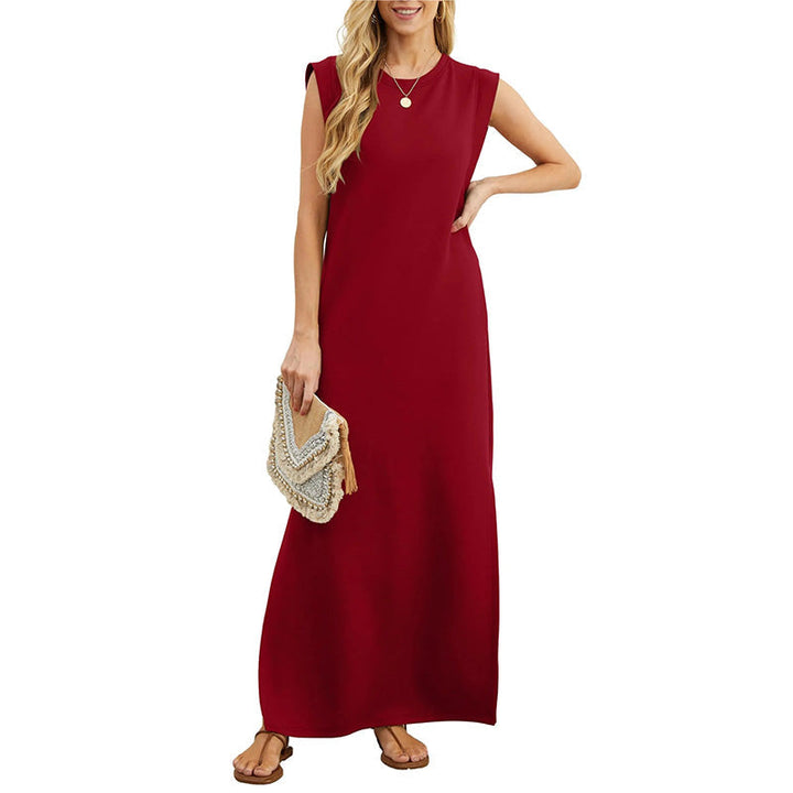 Effortless sleeveless casual maxi dress for women, perfect for summer fashion & versatile looks.