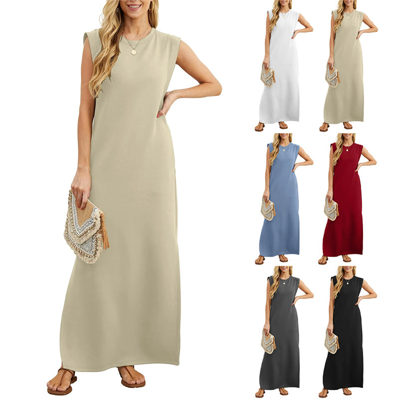 Versatile women's sleeveless maxi dress, comfortable & perfect for summer casual fashion.