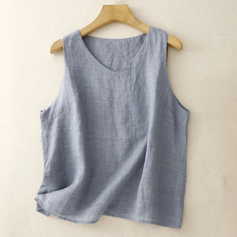 Women's effortless sleeveless casual vest top. Chic, versatile summer fashion for modern everyday style.